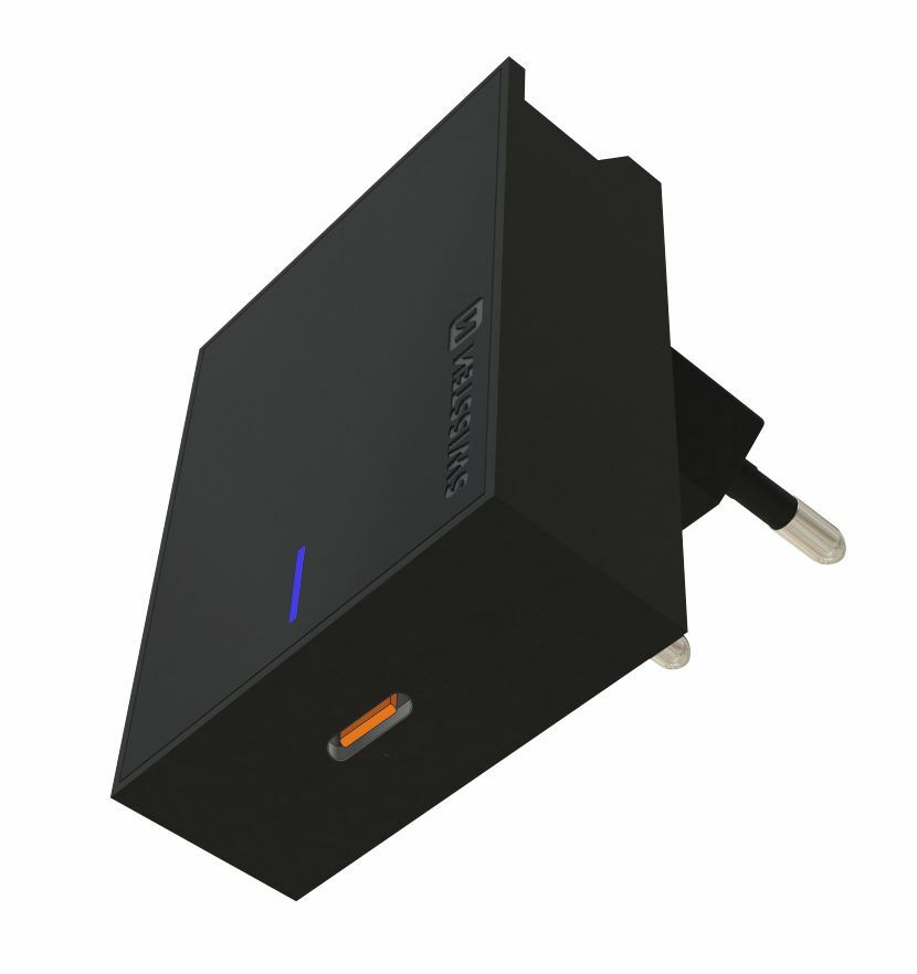 Cargador Doble Usb 3a Smart Ic + Cable Usb-c Swissten Slim - Negro